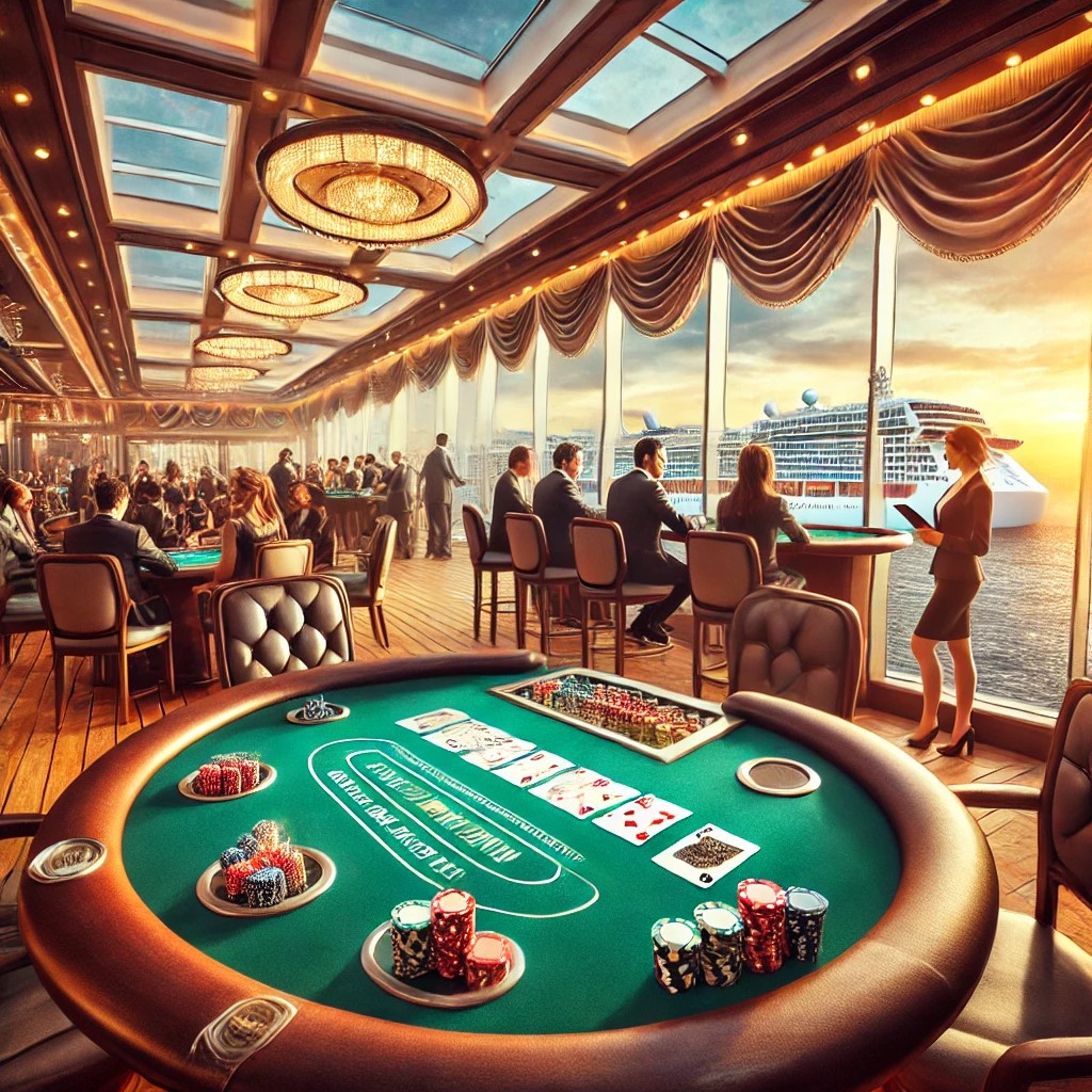 Luxury casino cruise with poker and sea view