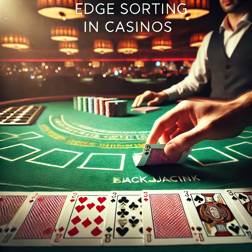 Edge sorting technique on casino table"