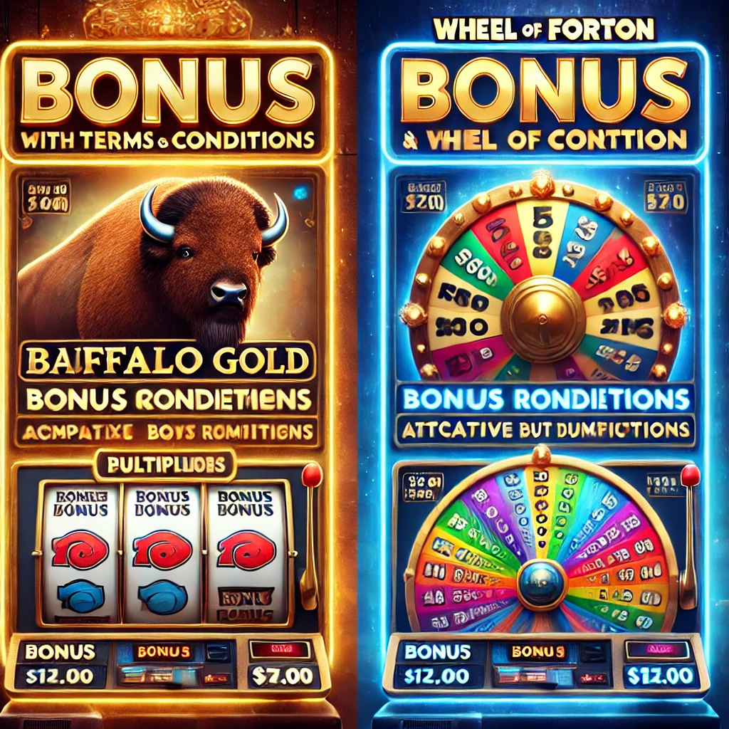 Bonus conditions for Buffalo Gold and Wheel of Fortune