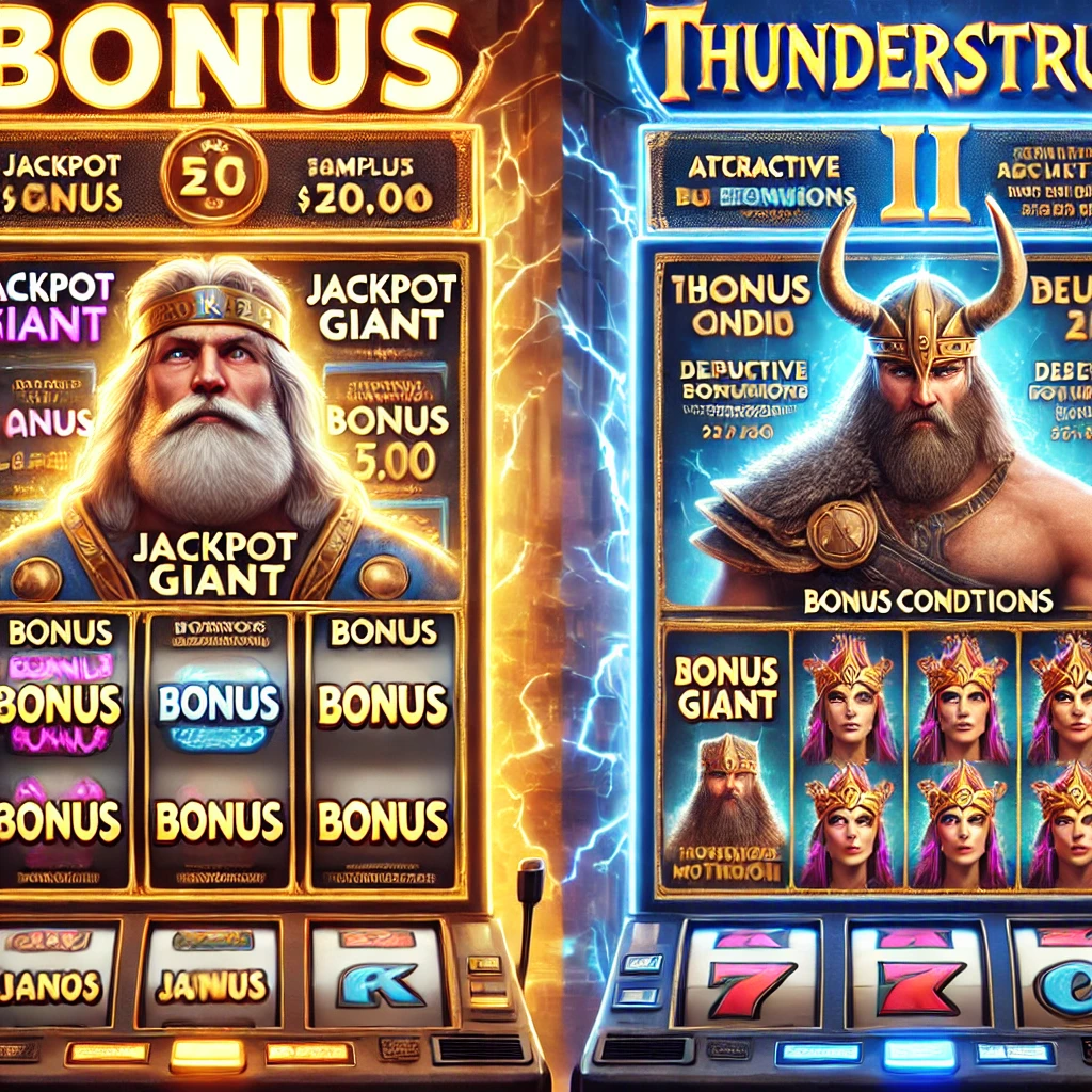 Bonus conditions for Jackpot Giant and Thunderstruck II