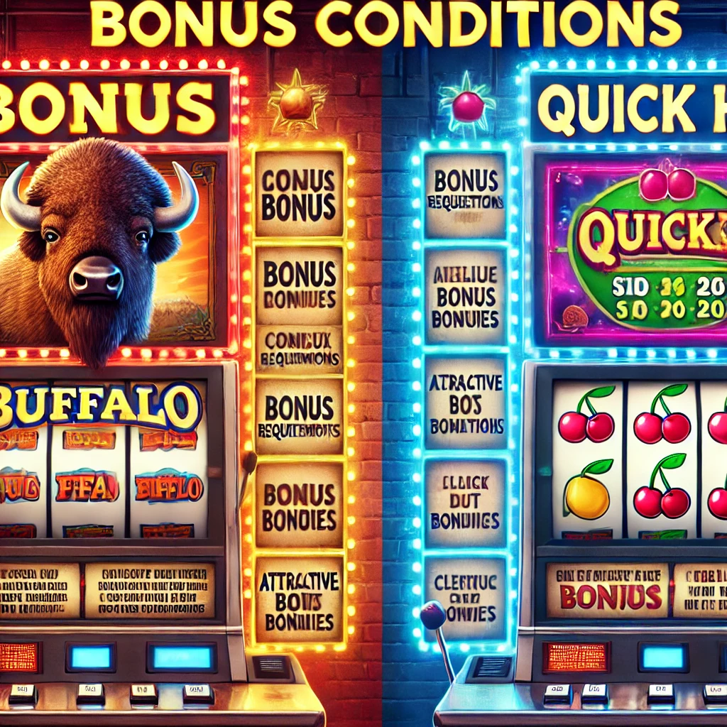 Bonus conditions for Buffalo and Quick Hit