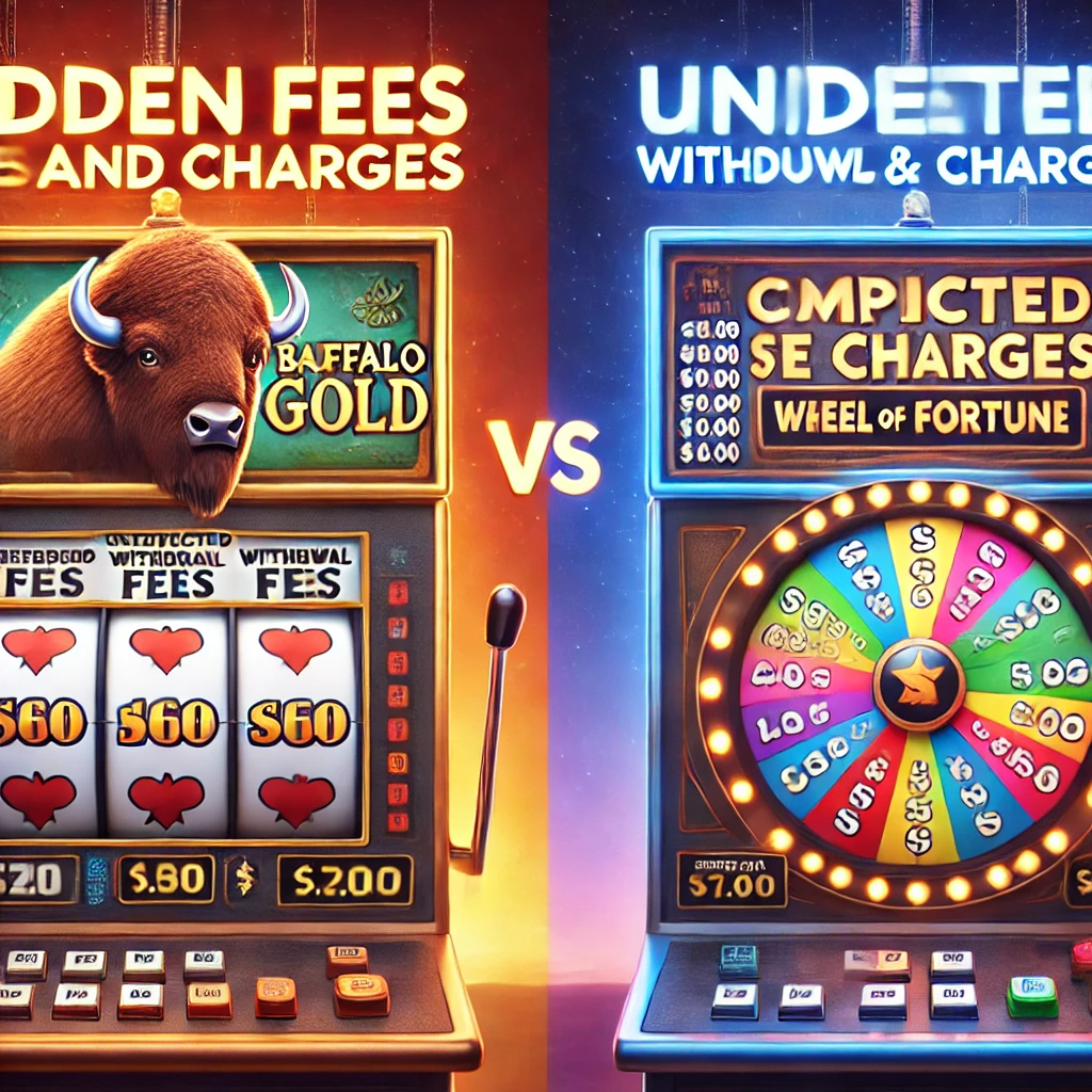 Hidden fees and charges for Buffalo Gold and Wheel of Fortune