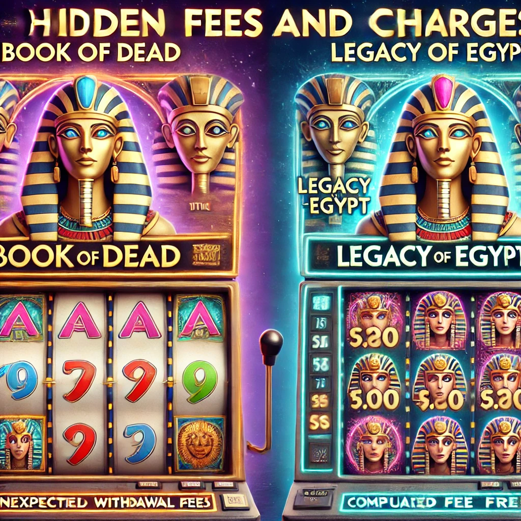 Hidden fees and charges for Book of Dead and Legacy of Egypt