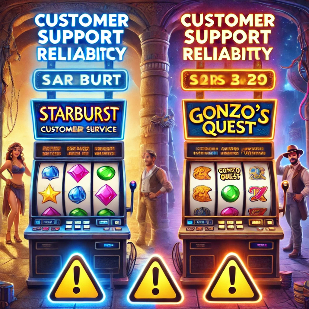 Comparison of customer support reliability for Starburst and Gonzo's Quest