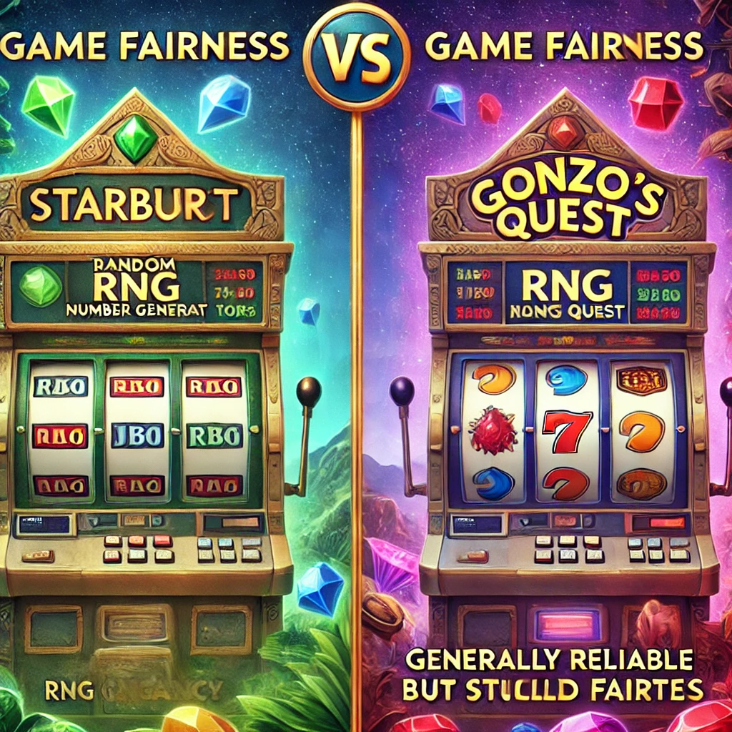 Comparison of game fairness concerns for Starburst and Gonzo's Quest