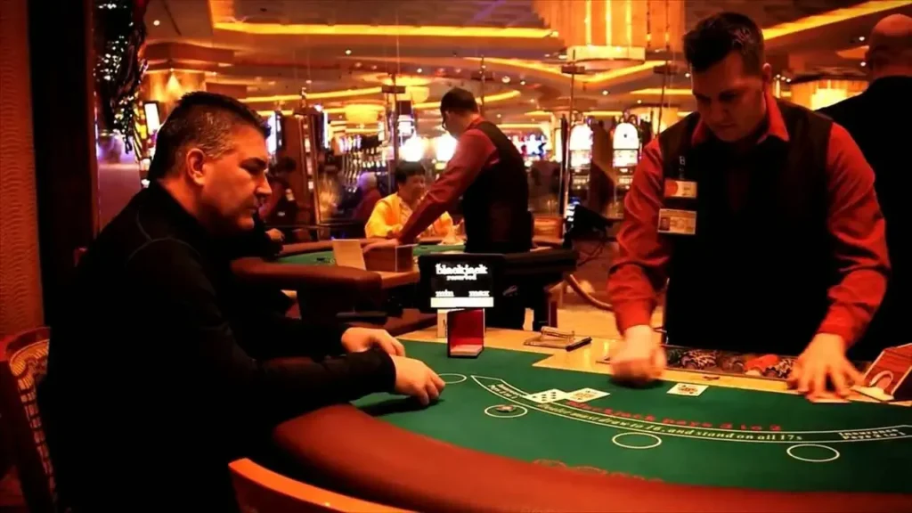 Don Johnson playing poker at a casino table