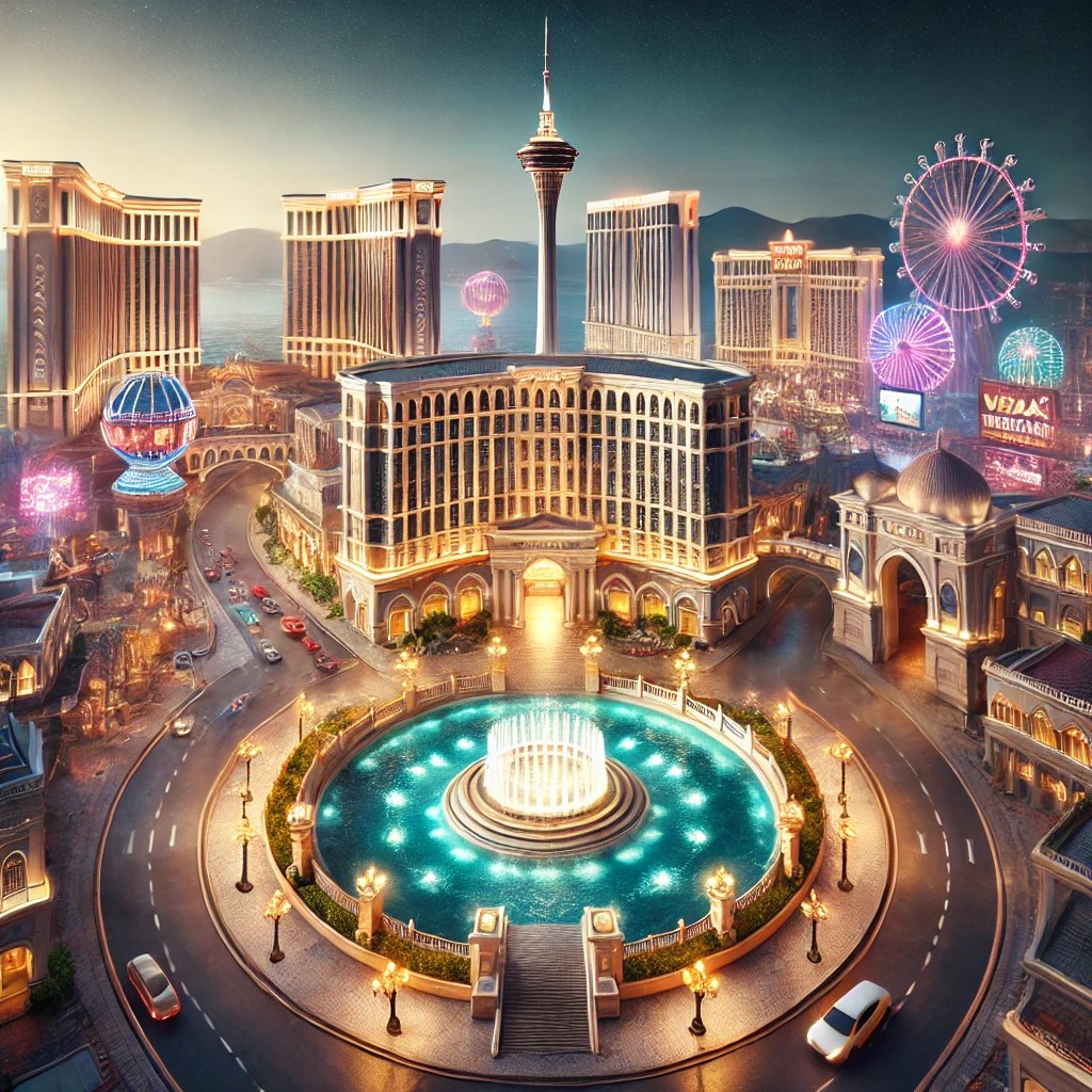 Luxury casinos in Macau at night