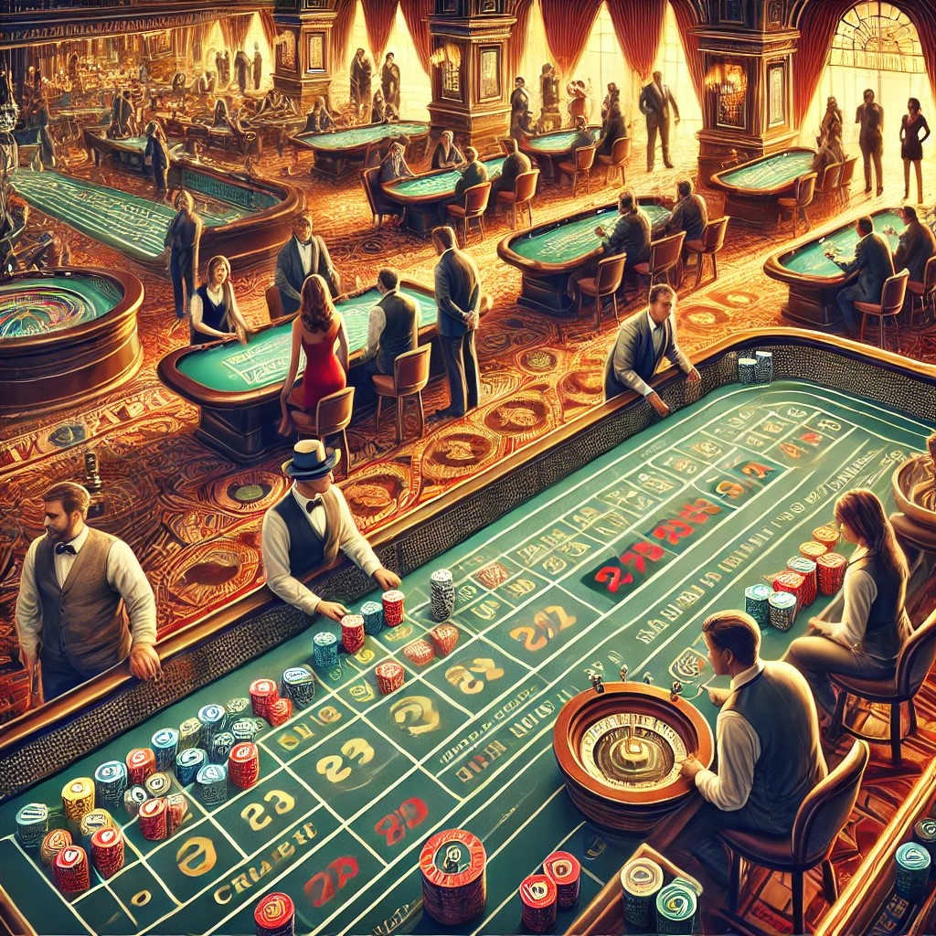 People playing Craps and Sic Bo in a casino setting