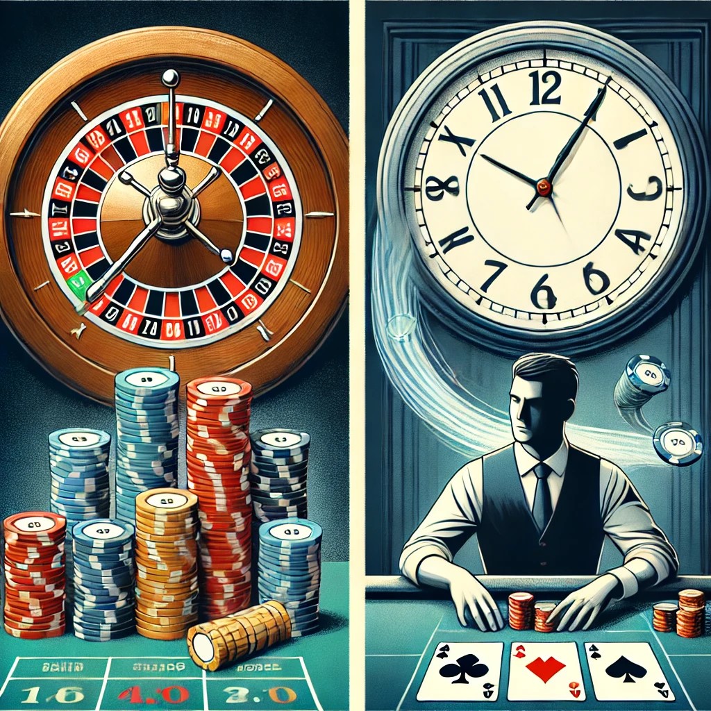 Financial risks in Roulette vs Three Card Poker