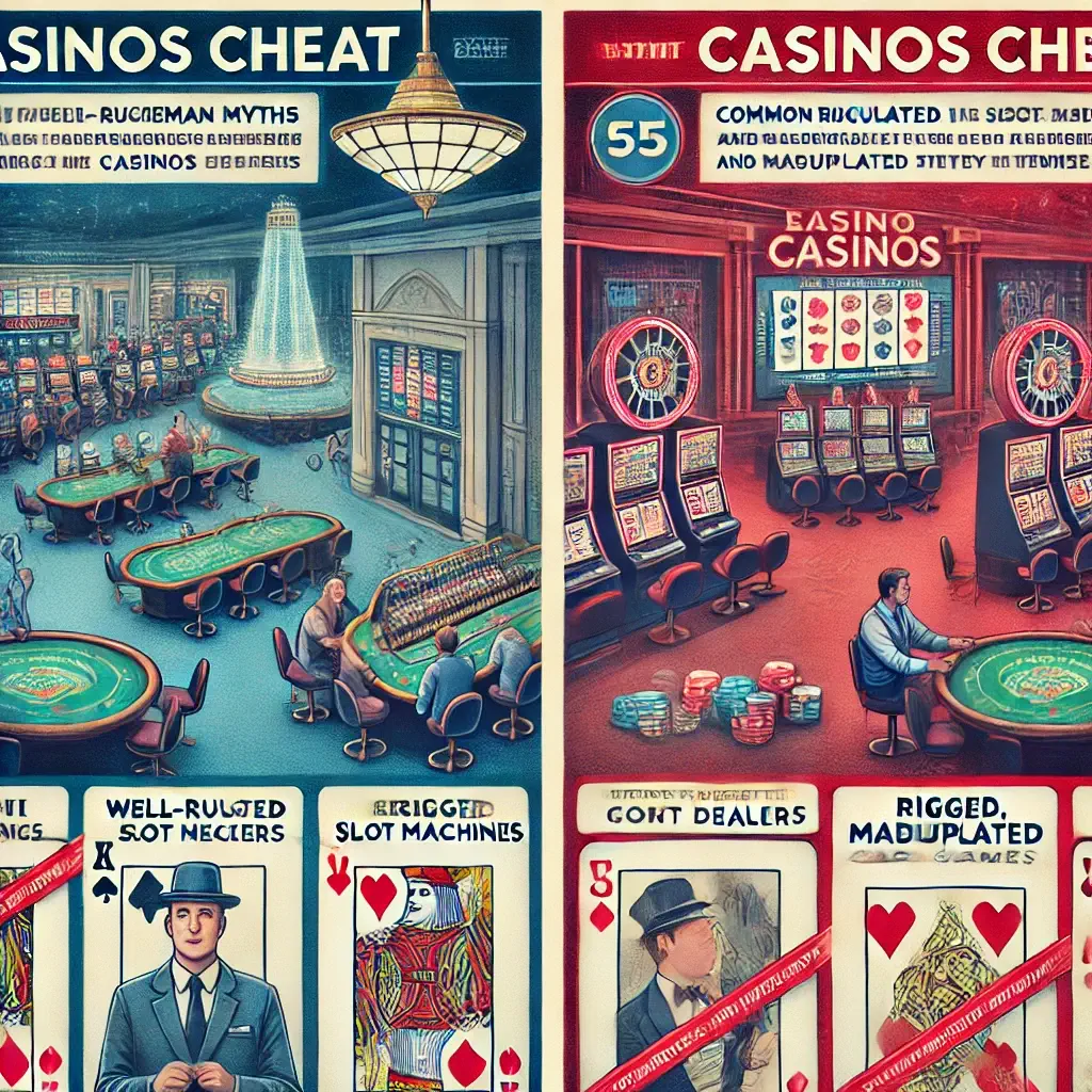 Illustration of casinos cheating with rigged games