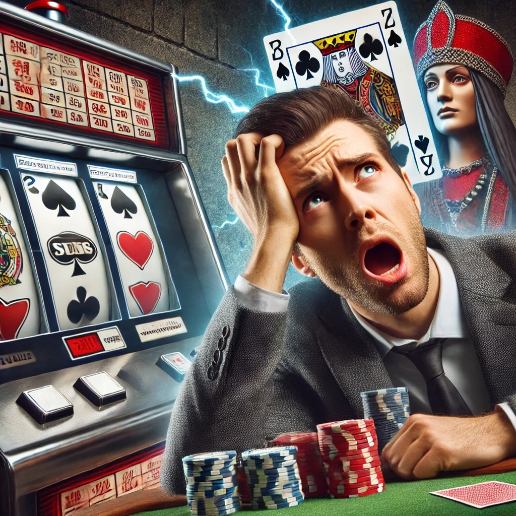 Gambler's fallacy in Slot Machines vs 7-Card Stud