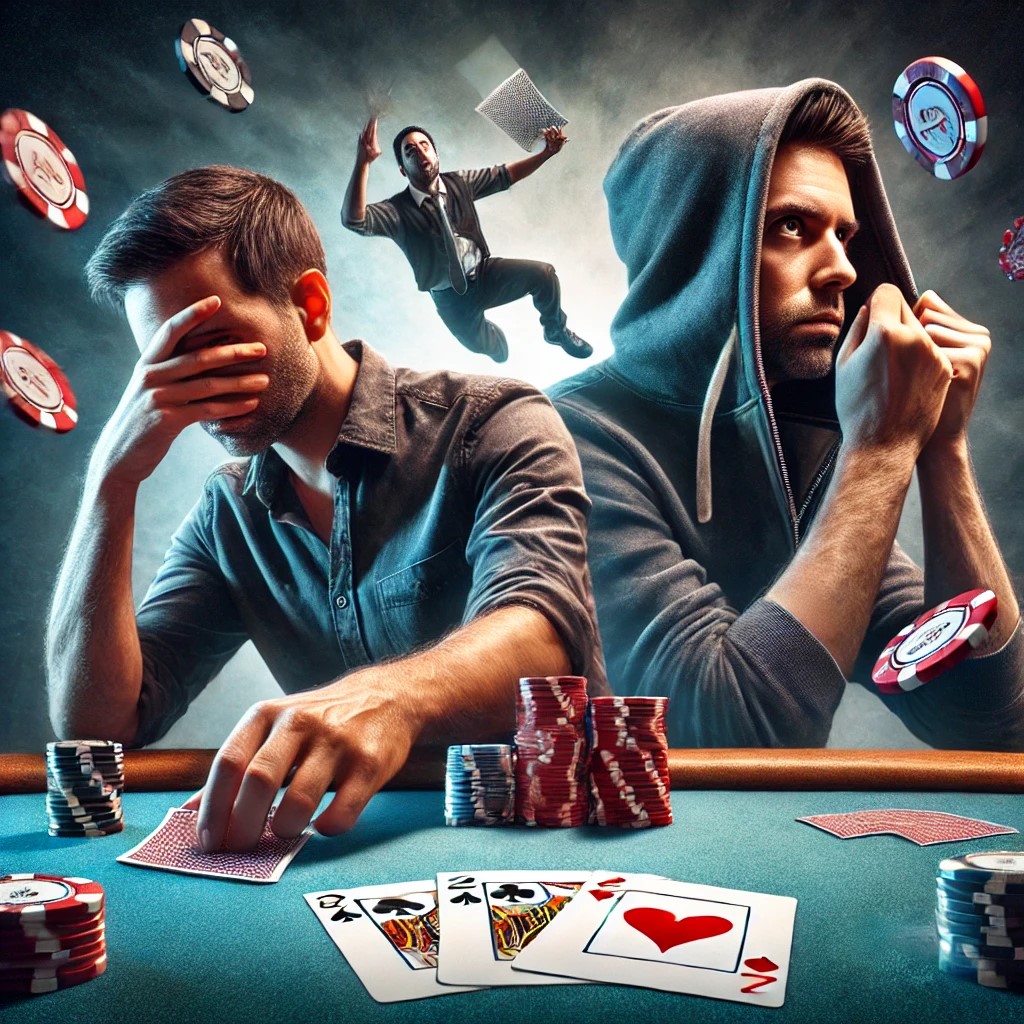 Risks in Poker and High-Low Split