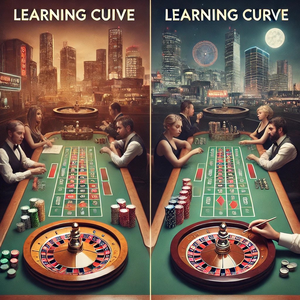 Learning curve in Double Ball Roulette