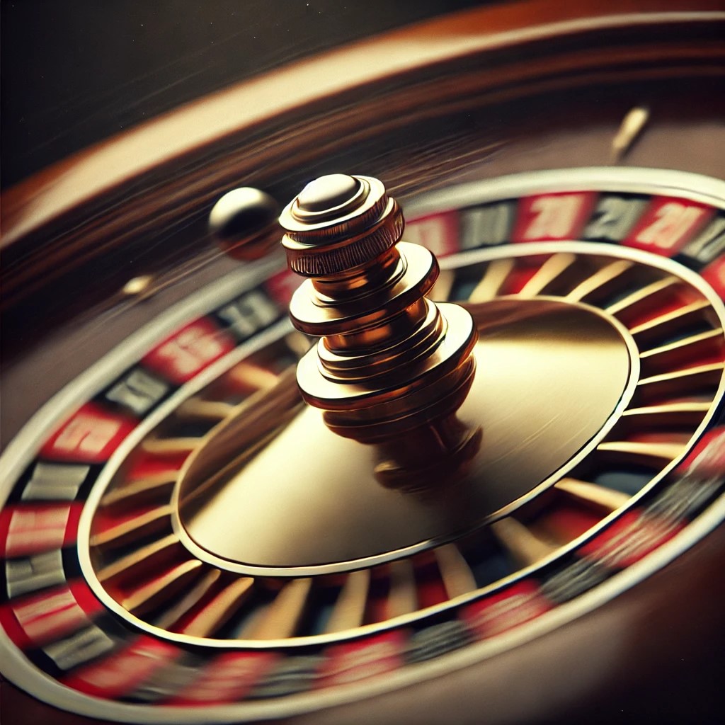 Roulette wheel in full spin